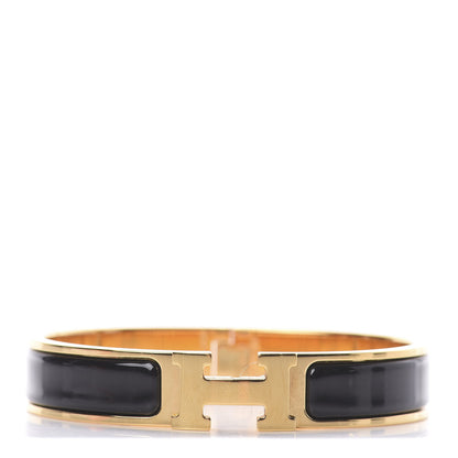 Hermes Enamel Narrow Clic Clac H Bracelet GM Black 1 of 3