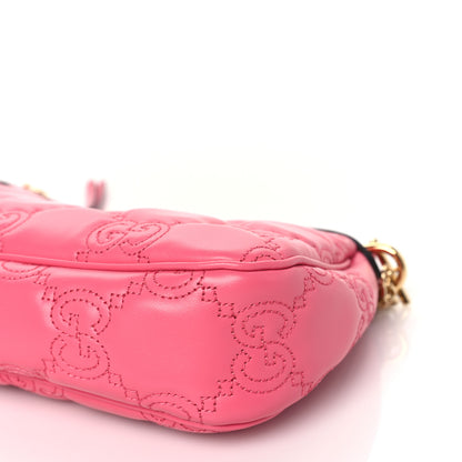 Gucci Calfskin GG Matelasse Chain Handbag Rhodamine Pink Natural 9 of 10