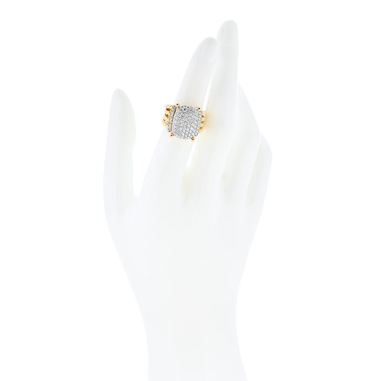 18K Yellow Gold Diamond 16mm Wheaton Ring 52 6