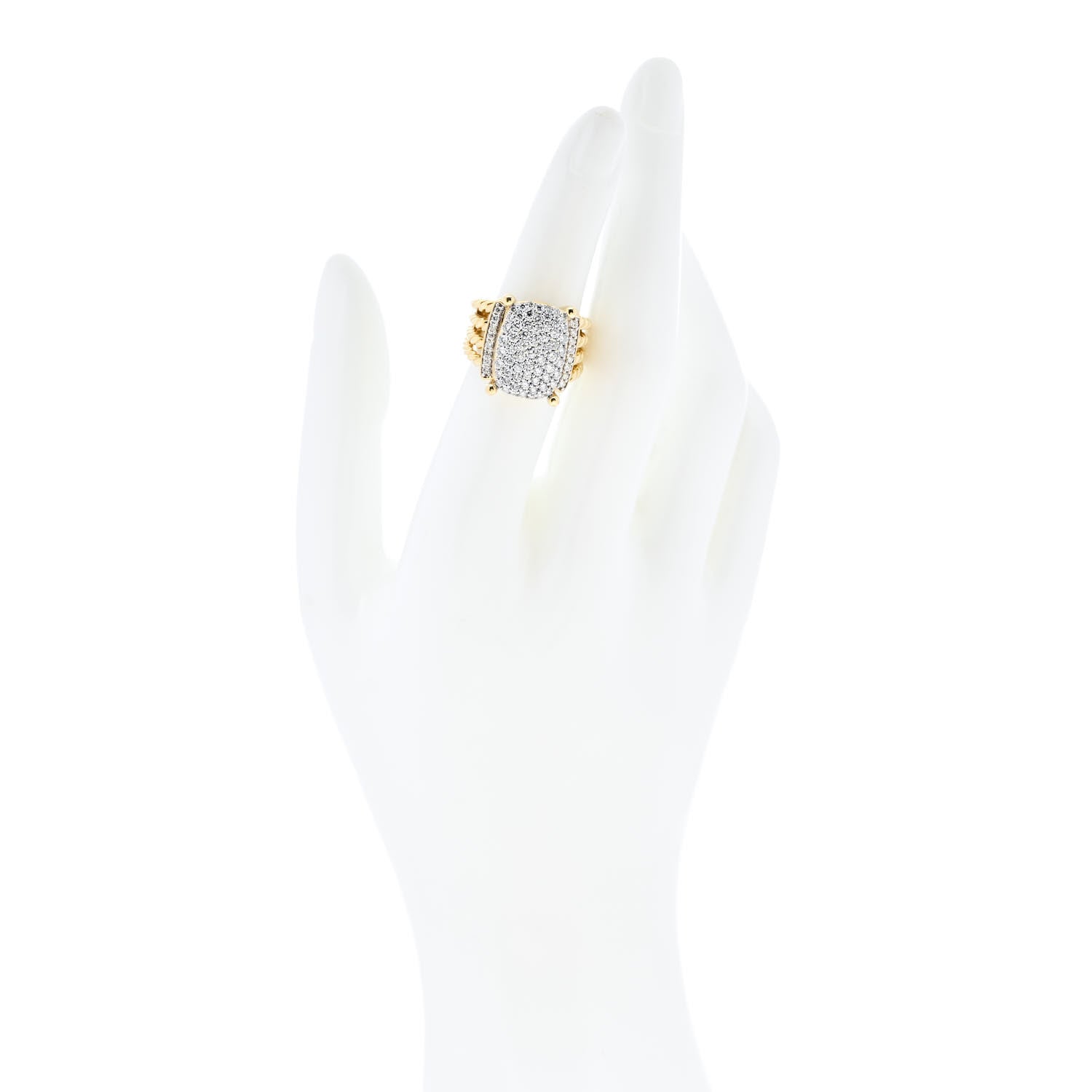 David Yurman 18K Yellow Gold Diamond 16mm Wheaton Ring 52 6 2 of 5