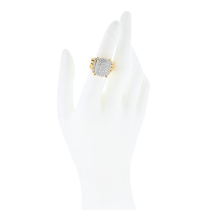 David Yurman 18K Yellow Gold Diamond 16mm Wheaton Ring 52 6 2 of 5