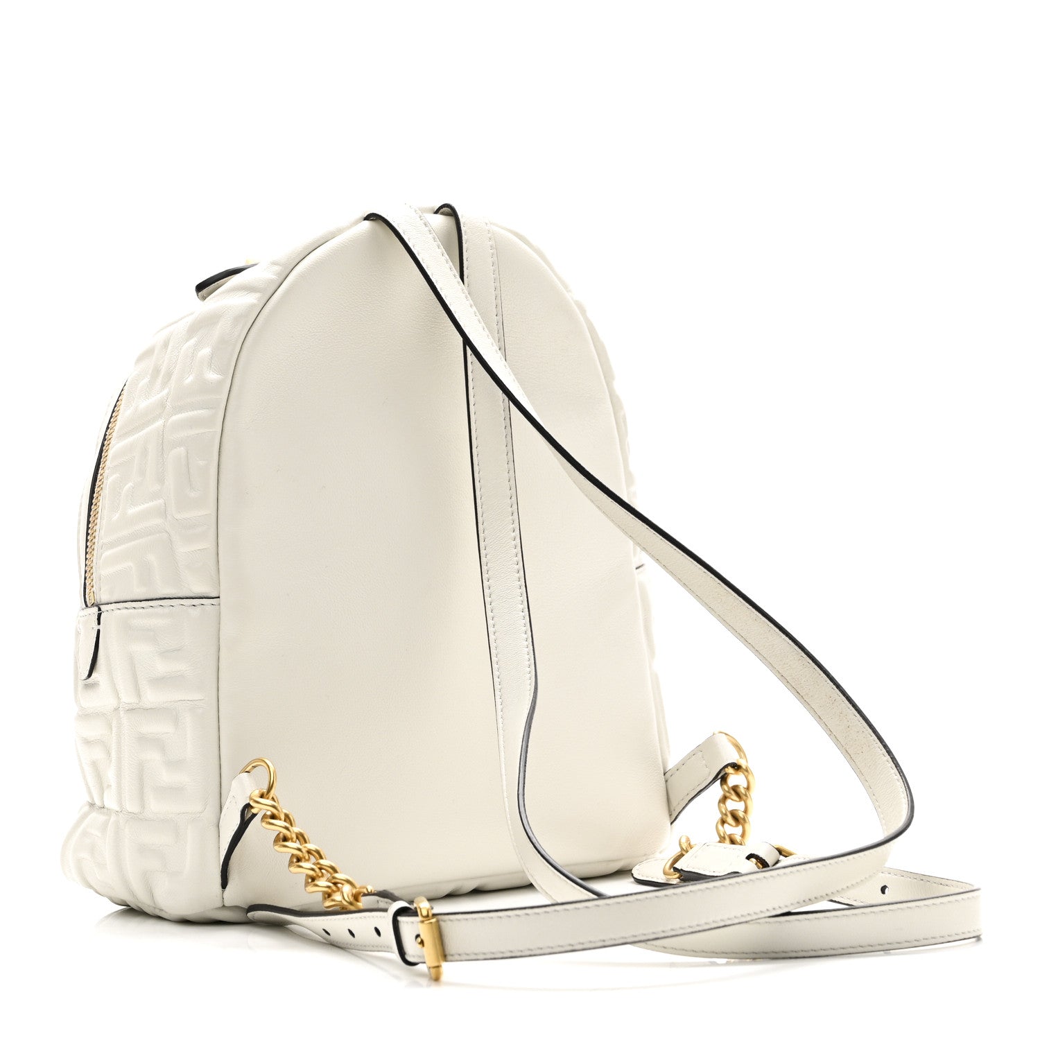 Fendi Nappa FF 1974 Embossed Mini Backpack White 3 of 10