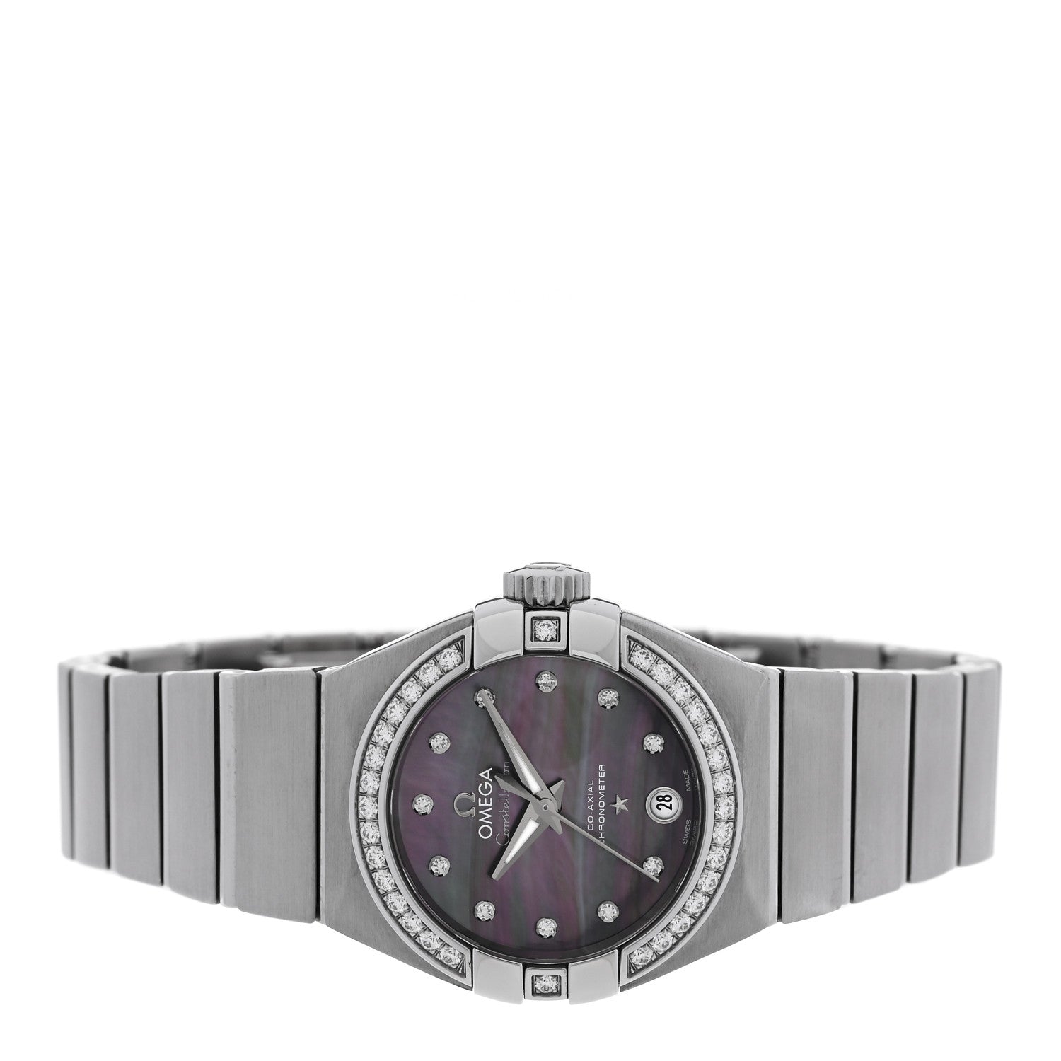 Omega Stainless Steel Diamond Bezel Tahiti Mother of Pearl 27mm Constellation Co-Axial Automatic Watch 123.15.27.20.57.003 2 of 5