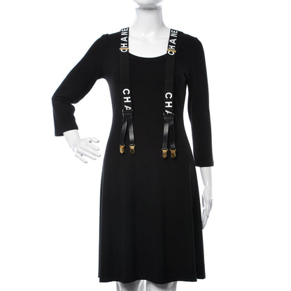 Chanel Logo Suspenders Black White 2 of 9