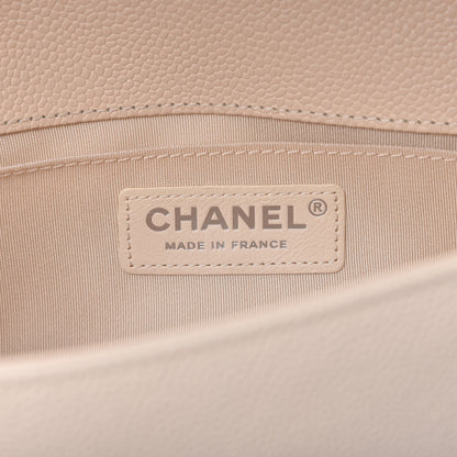 Chanel Caviar Chevron Quilted Small Boy Flap Light Beige 8 of 11
