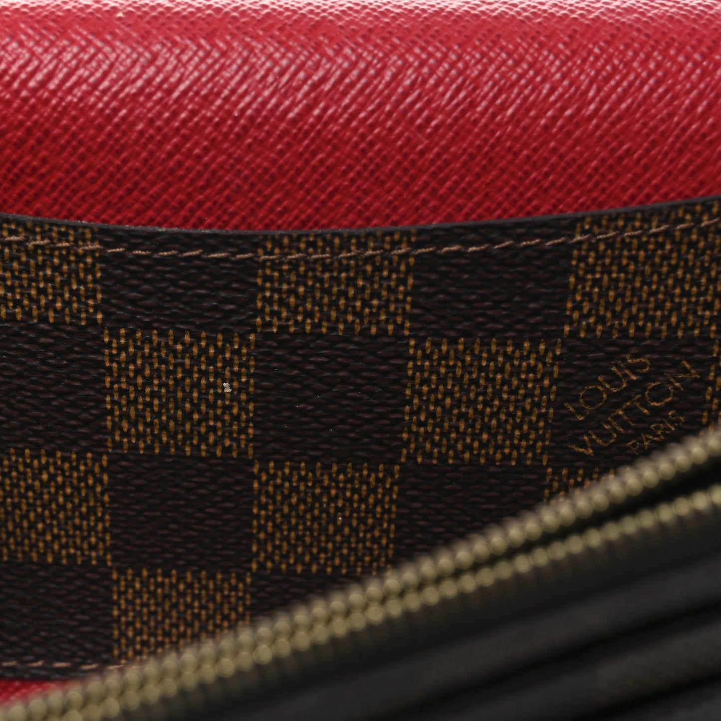 Damier Ebene Emilie Wallet Red