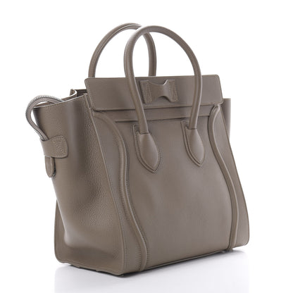 Celine Drummed Calfskin Mini Luggage Souris 3 of 10