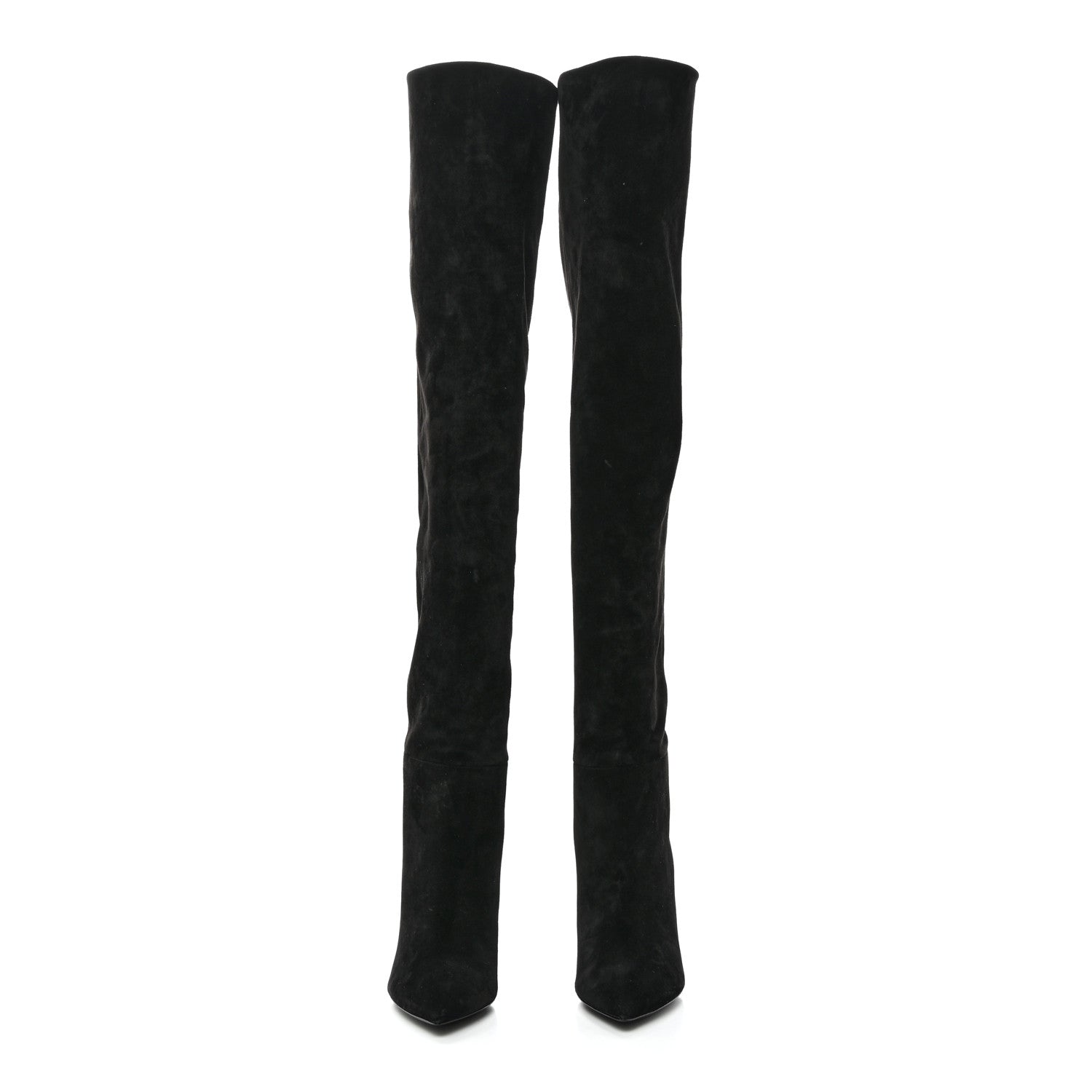 Saint Laurent Cashmere Suede Era 85 Over The Knee Boots 36.5 Black 2 of 7