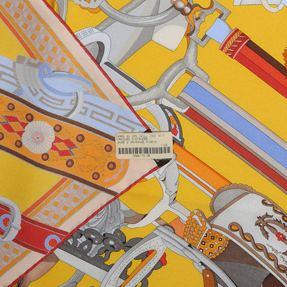 Hermes Silk Twill Concours d Etriers Scarf Rogue Gris 90 5 of 6