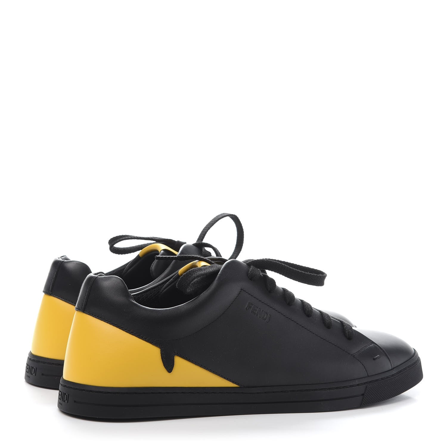 Fendi Vitello Elite Monster Eyes Sneakers 7 Black 4 of 10