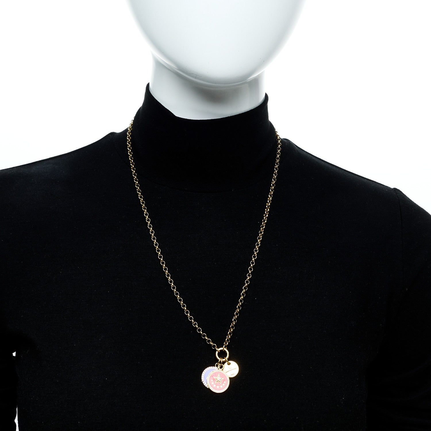 Foundrae 18K Yellow Gold Diamond Enamel Strength Karma Dream Belcher Open Chain Mini Chubby Annex Link Necklace 2 of 5