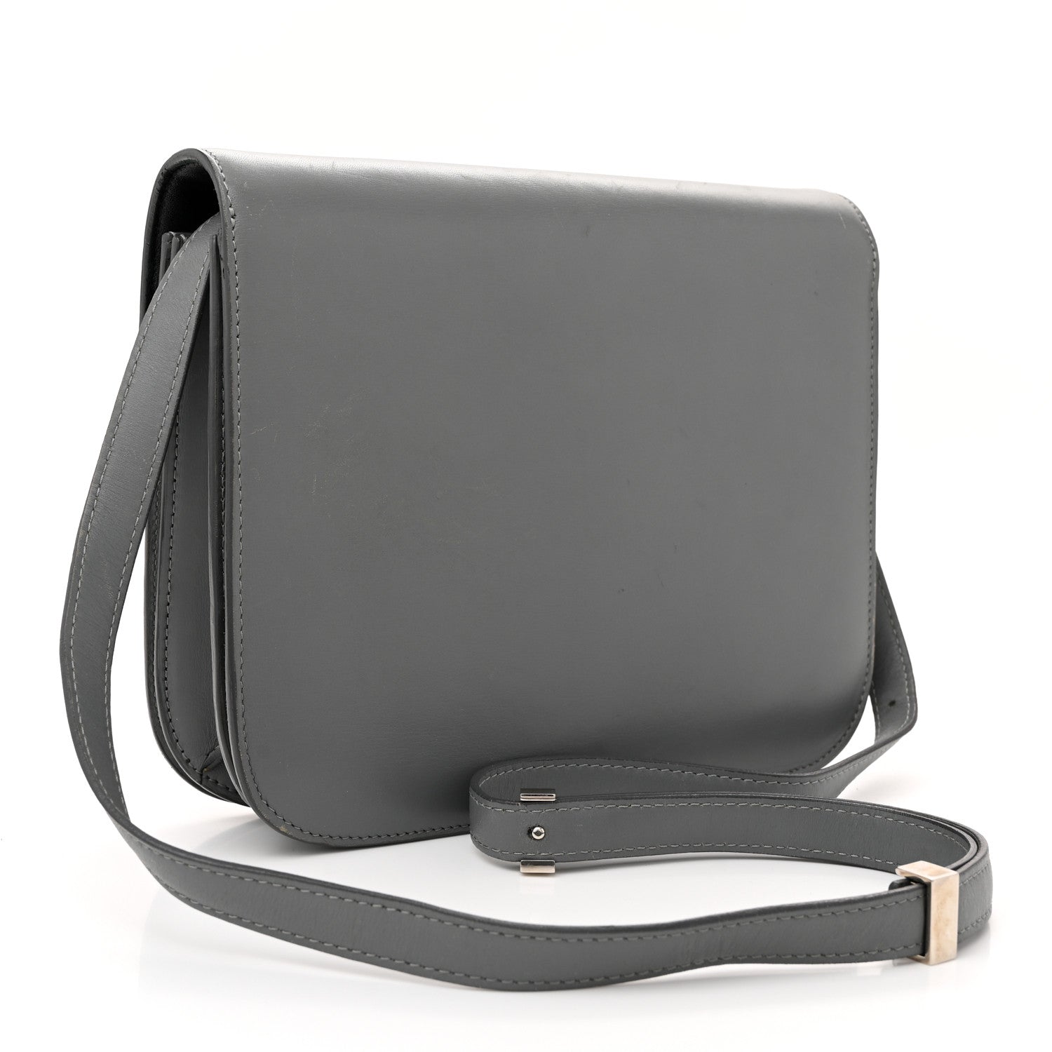 Celine Smooth Calfskin Medium Classic Box Flap Bag Storm 3 of 13
