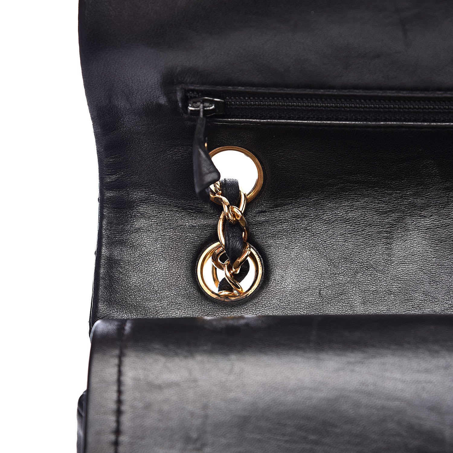 Chanel Lambskin Quilted Medium Double Flap Black 13 of 15