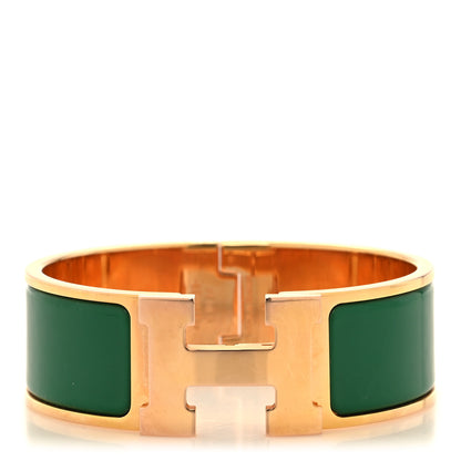 Hermes Enamel Wide Clic Clac H Bracelet PM Vert Premier Vert Mousse 1 of 4