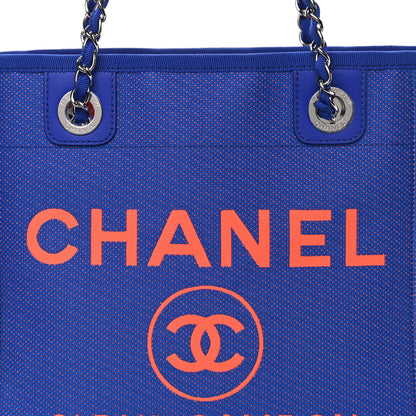 Chanel Mixed Fibers Mini Deauville Tote Blue Orange 7 of 10