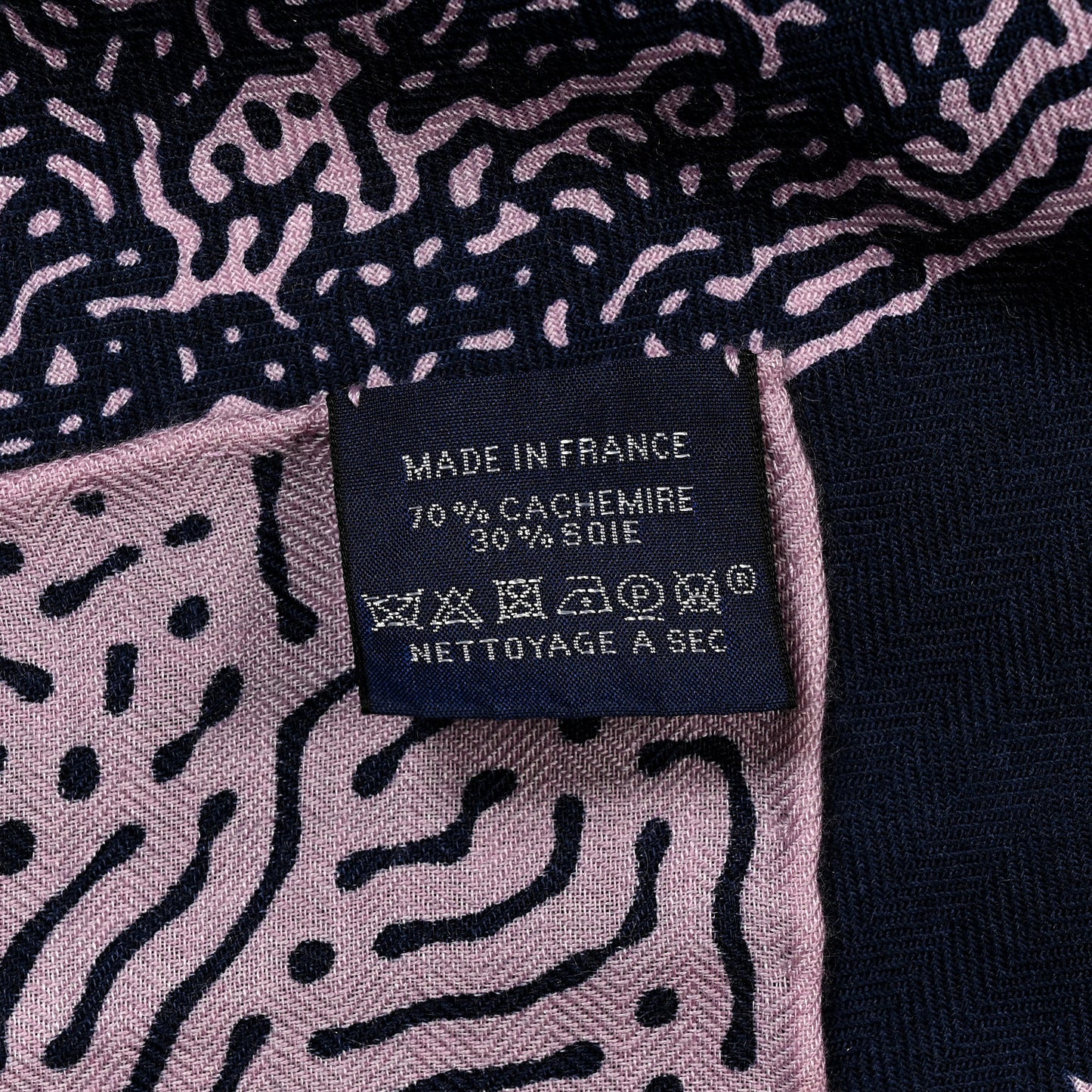 Silk Cashmere Clair De Lune Shawl 140 Marine Vieux Rose