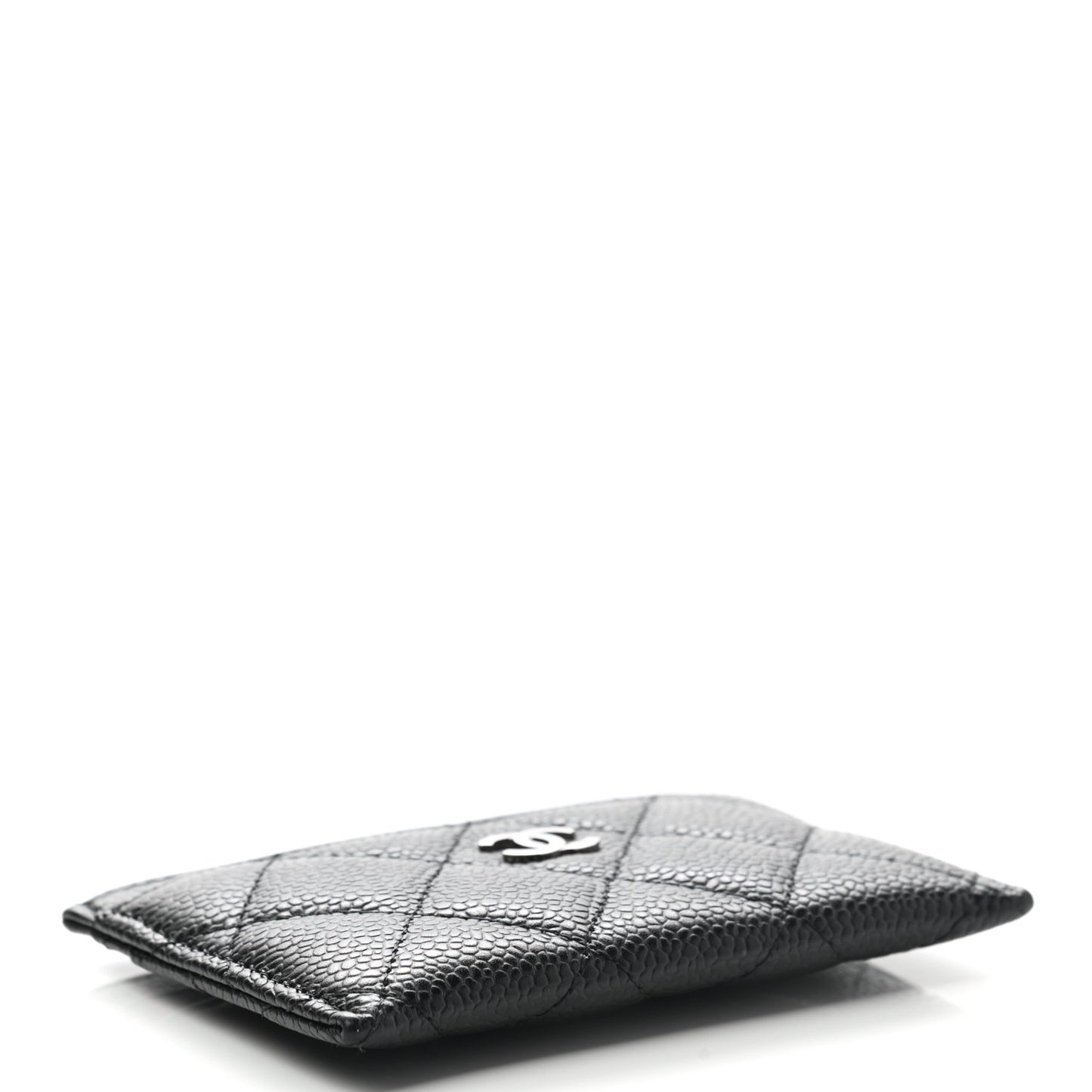 Caviar Quilted Card Holder Black