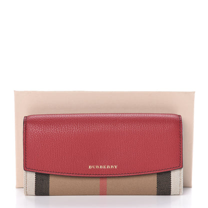 Burberry Calfskin House Check Porter Continental Wallet Red 12 of 12