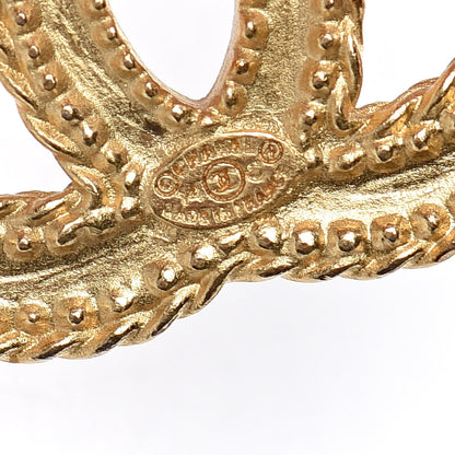 Chanel CC Drop Earrings Matte Gold 4 of 4