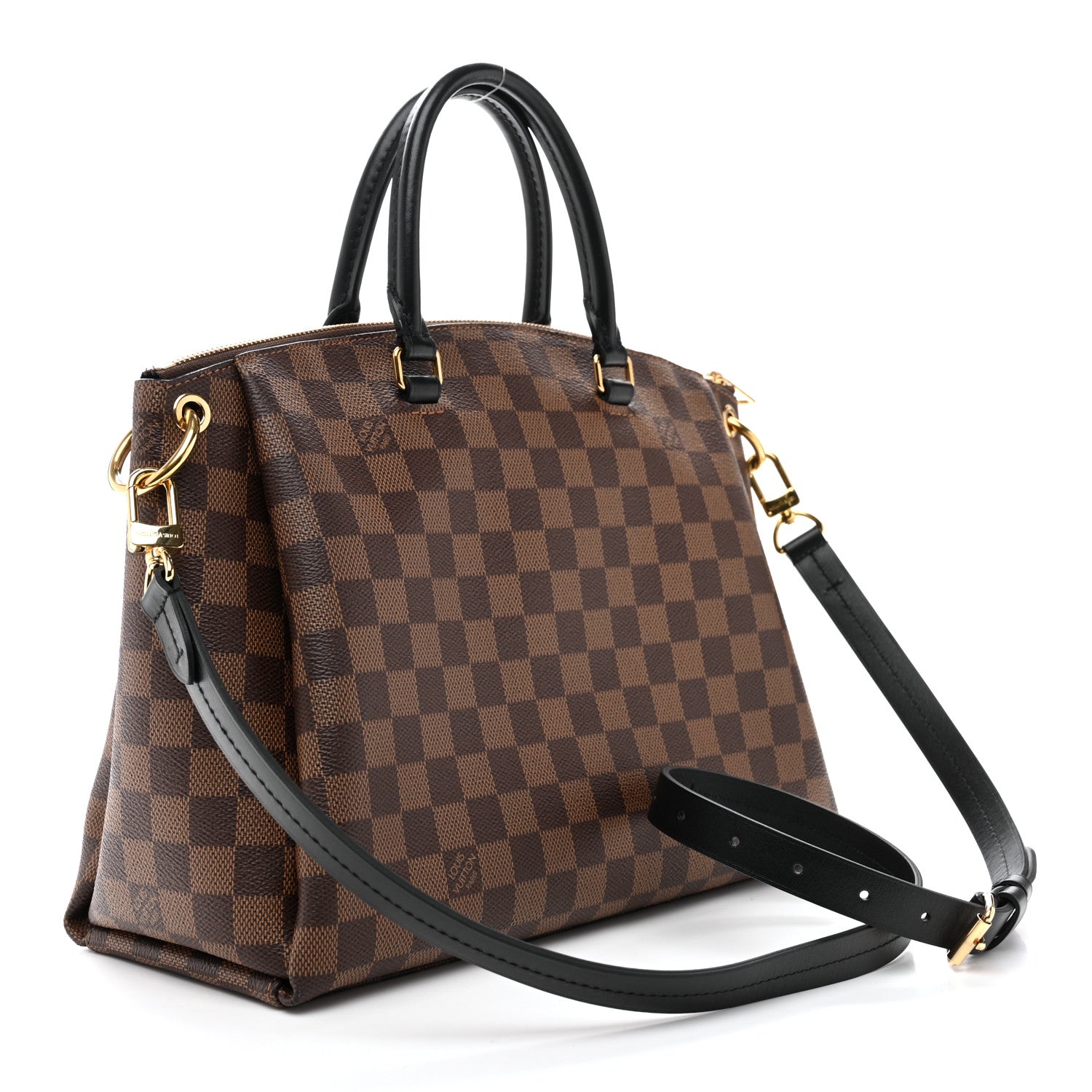 Louis Vuitton Damier Ebene Odeon Tote MM Black 3 of 9