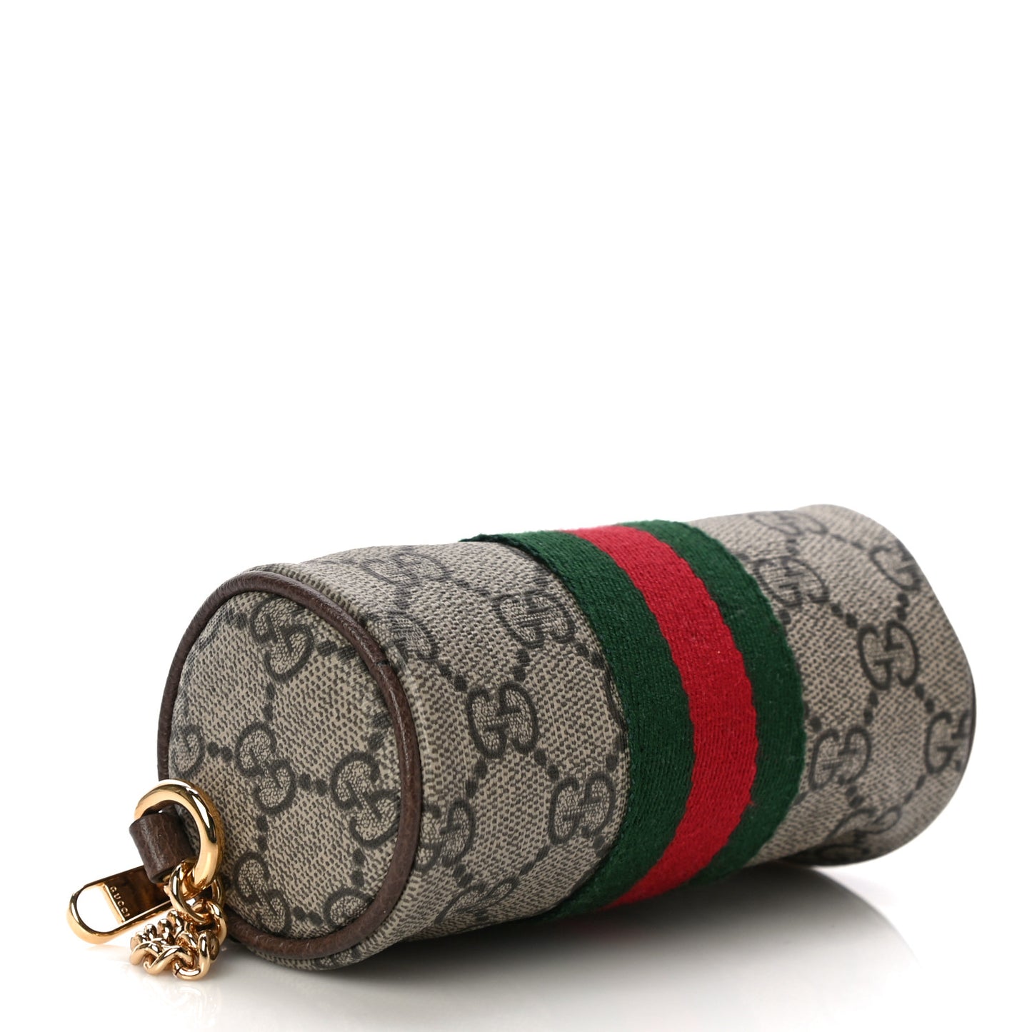 GG Supreme Monogram Web Ophidia Barrel Coin Purse Beige New Acero