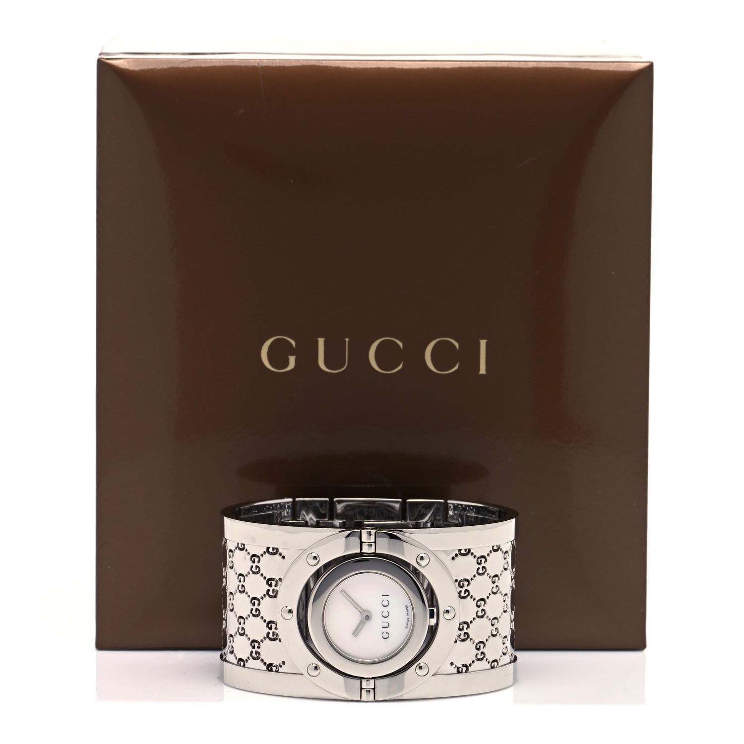 Gucci Stainless Steel Mother of Pearl 33mm Twirl Quartz Watch 5 of 5