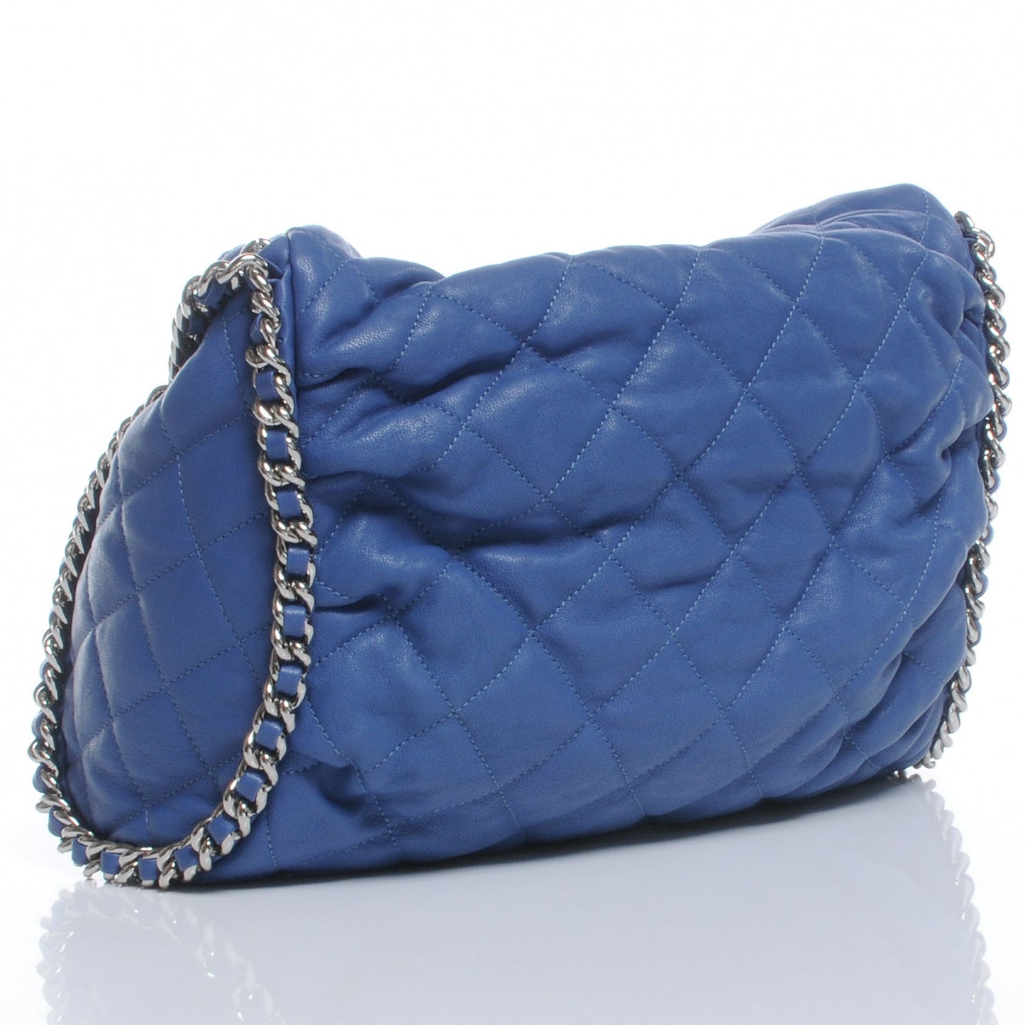 Lambskin Chain Around Hobo Royal Blue