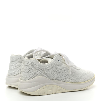 Chanel Sequin CC Sneakers 35.5 White 4 of 7