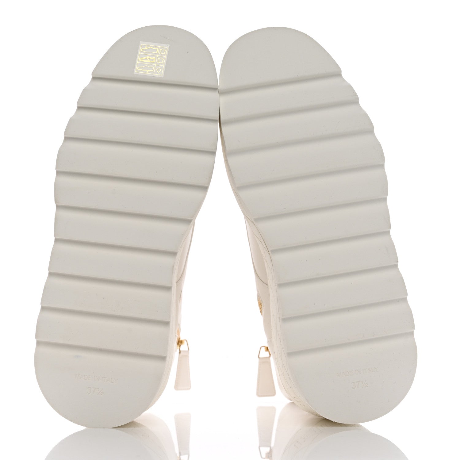 Chanel Lambskin Quilted Lace Up Wedge Combat Boots 37.5 White 4 of 18