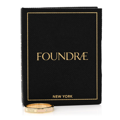 Foundrae 18K Yellow Gold Champleve Enamel Thin Passion Band Ring 54 7 White 6 of 6