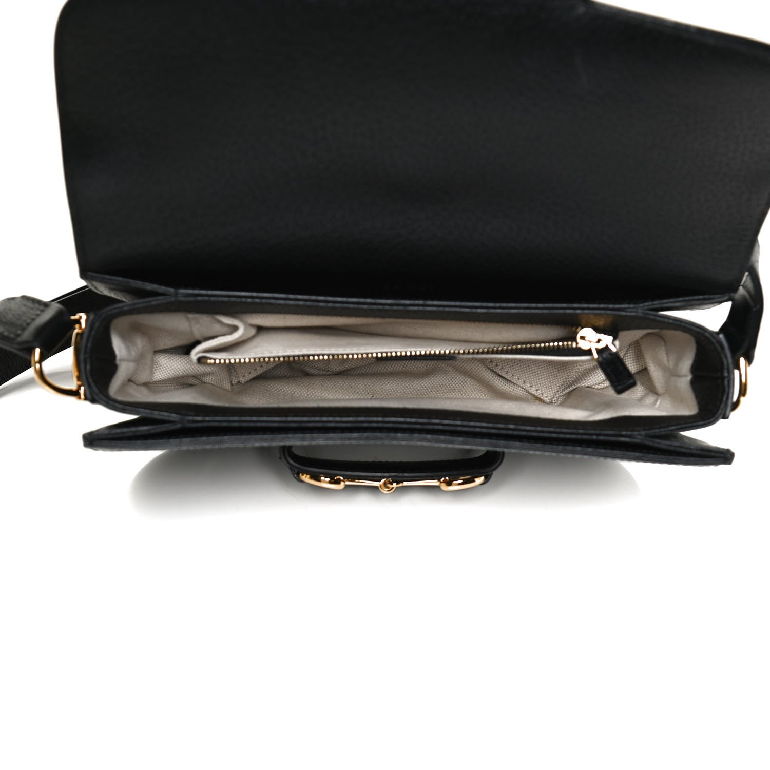 Gucci Jacquard Black Denim GG Monogram Textured Dollar Calfskin Horsebit 1955 Shoulder Bag Black Ivory 5 of 14