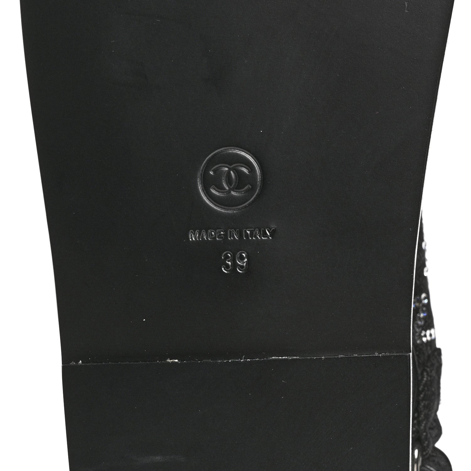 Chanel Denim Strass Velcro Dad Sandals 39 Black 8 of 9