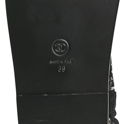 Chanel Denim Strass Velcro Dad Sandals 39 Black 8 of 9