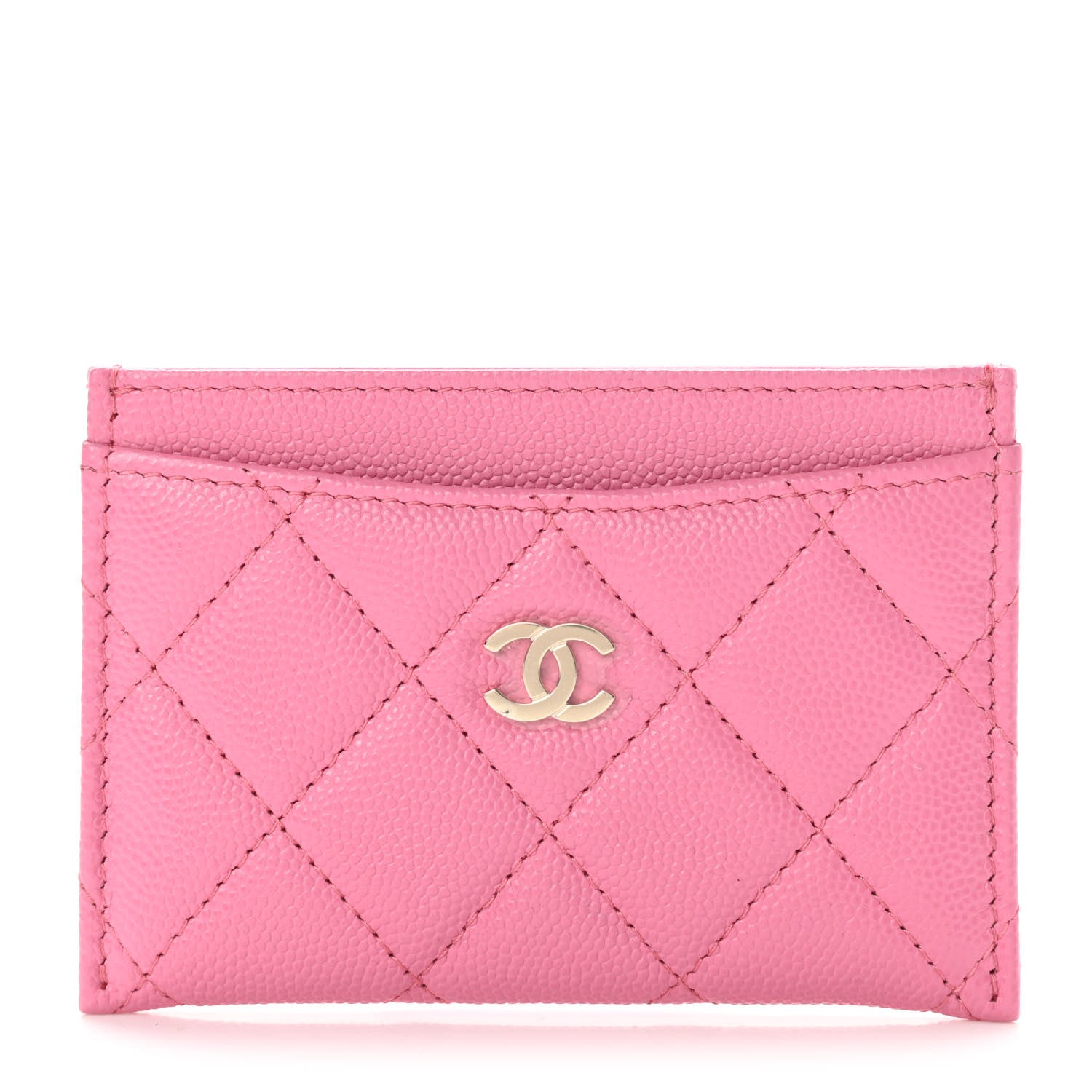 Chanel Caviar Quilted Card Holder Pink 1 of 10