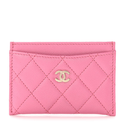 Chanel Caviar Quilted Card Holder Pink 1 of 10