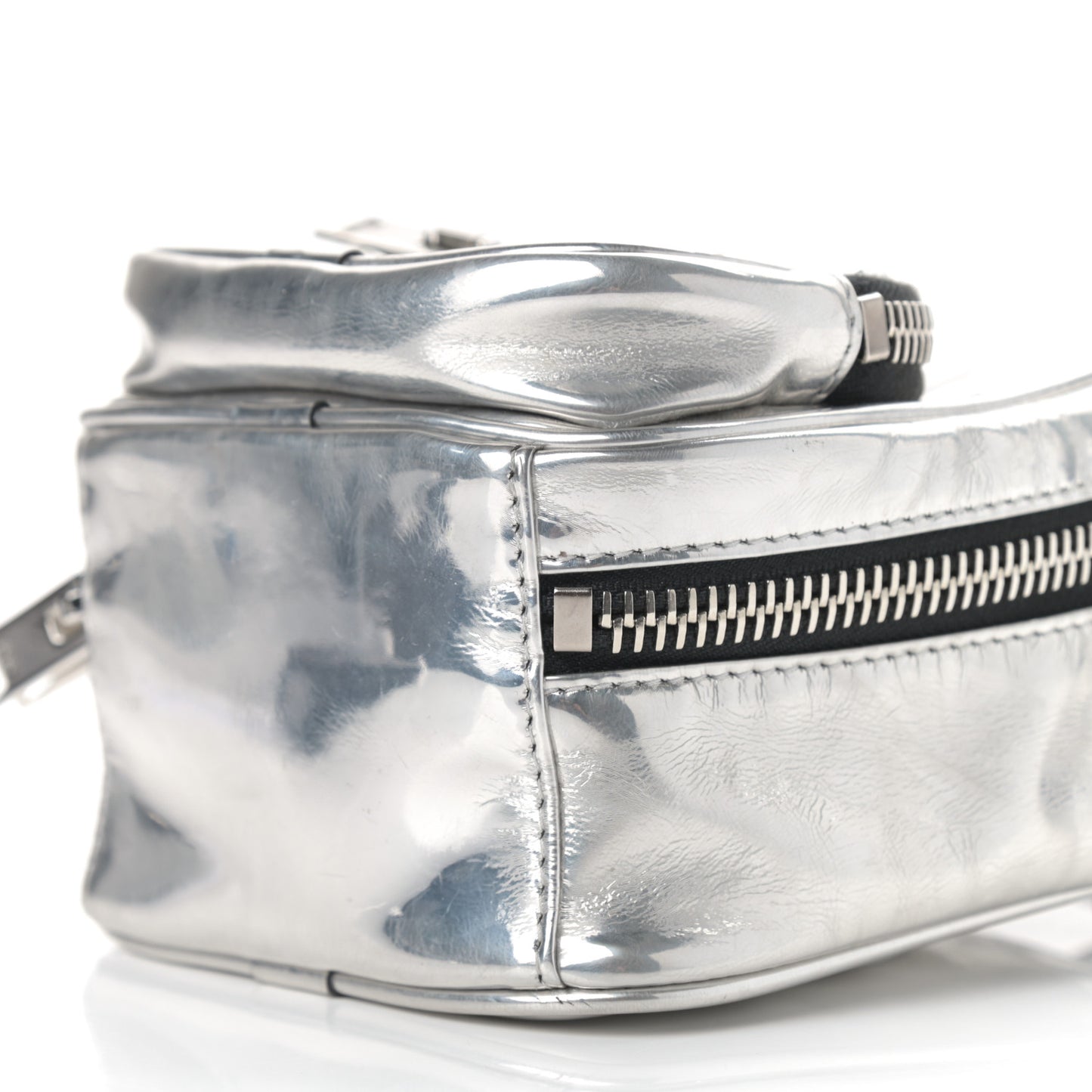 Metallic Lambskin Mini Attica Backpack Silver