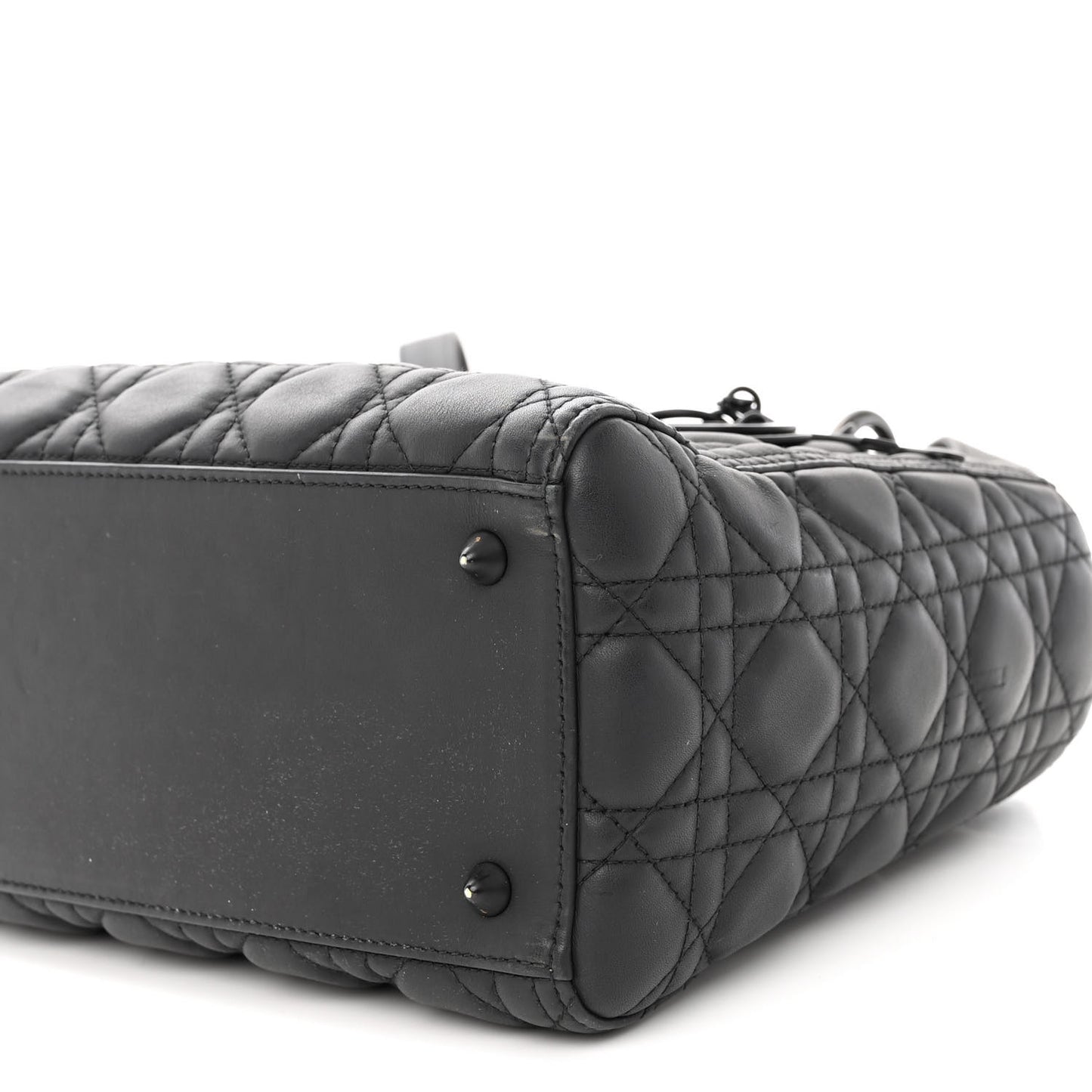 Ultra Matte Calfskin Cannage Medium Lady Dior Black