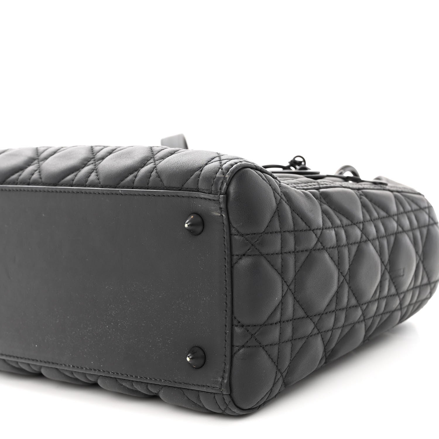 Christian Dior Ultra Matte Calfskin Cannage Medium Lady Dior Black 9 of 12