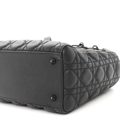 Christian Dior Ultra Matte Calfskin Cannage Medium Lady Dior Black 9 of 12