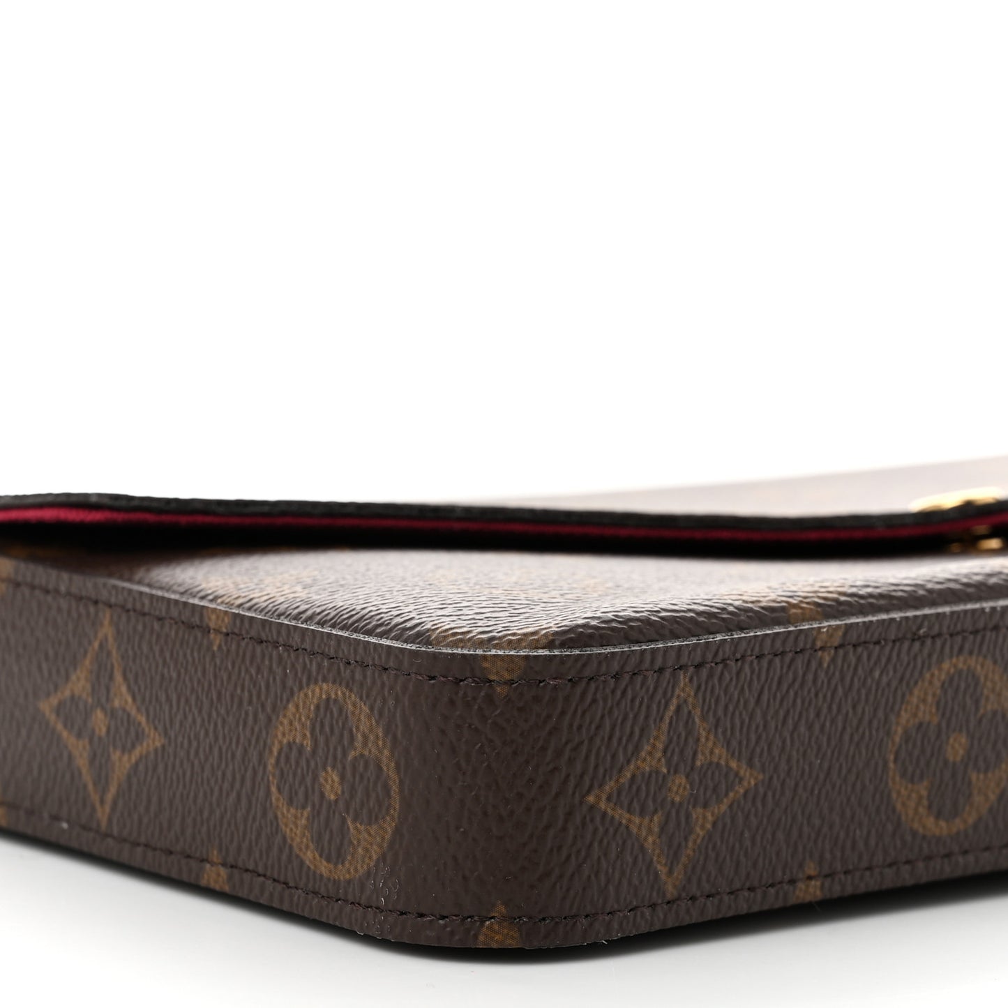 Monogram Pochette Felicie Chain Wallet Fuchsia