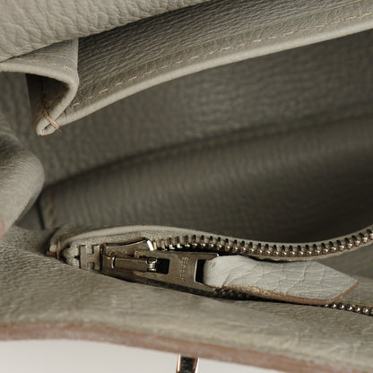 Hermes Taurillon Clemence Jypsiere 28 Gris Perle 7 of 21