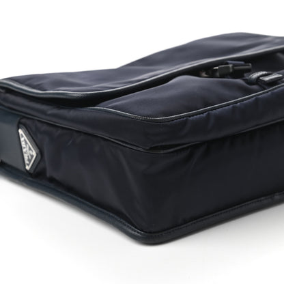 Prada Tessuto Nylon Saffiano Logo Messenger Bag Black 6 of 10