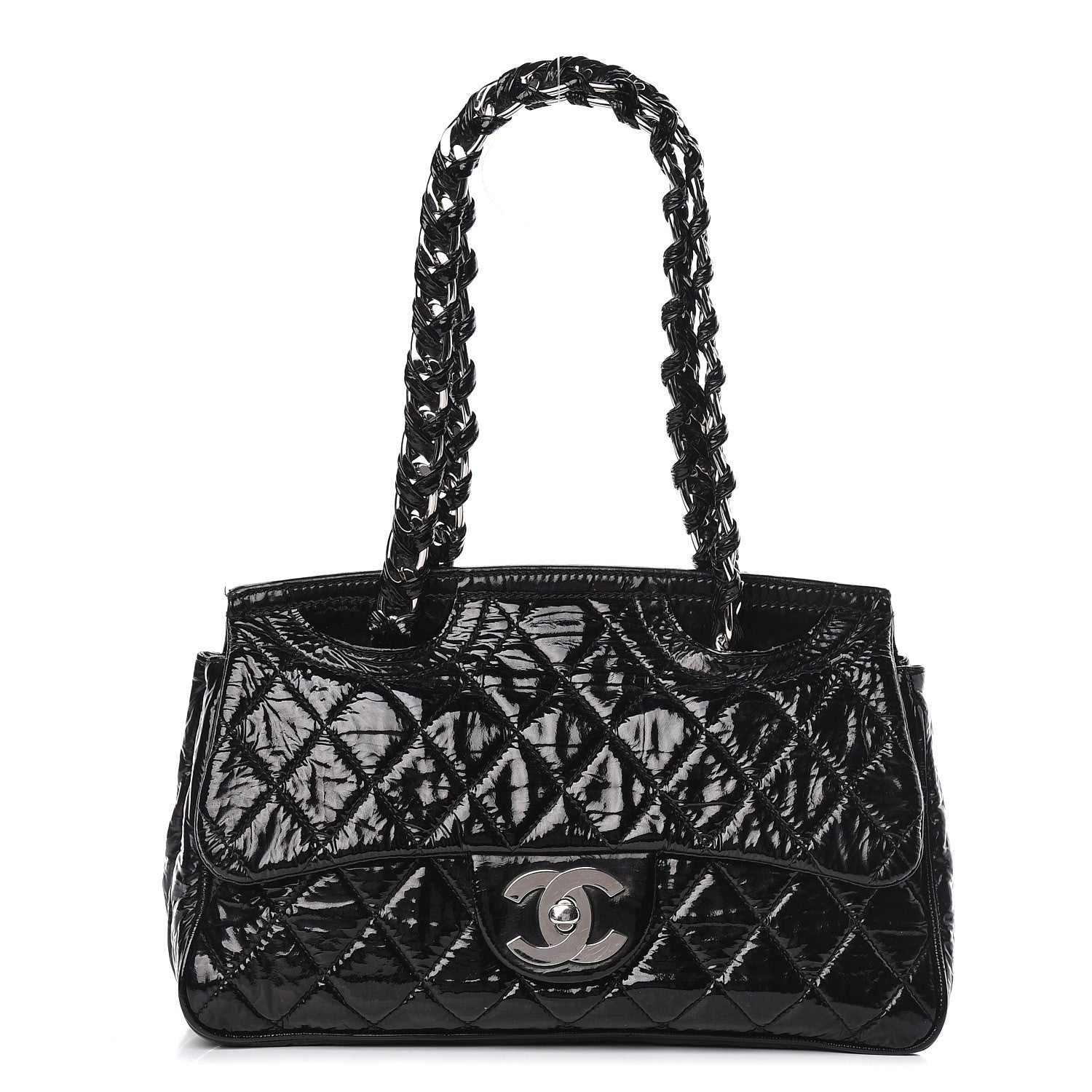 Chanel Patent Quilted Day Glo Flap Bag Black 1 of 17
