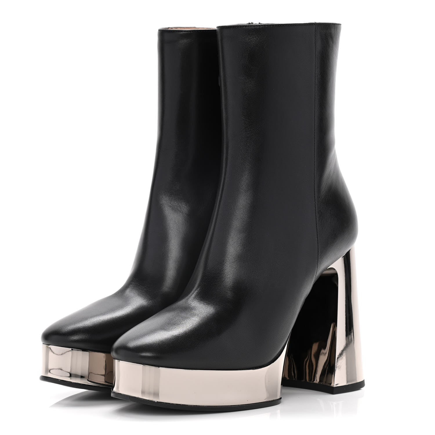 Gucci Malaga Kid Chrome Ankle Boots 36 Black 3 of 14