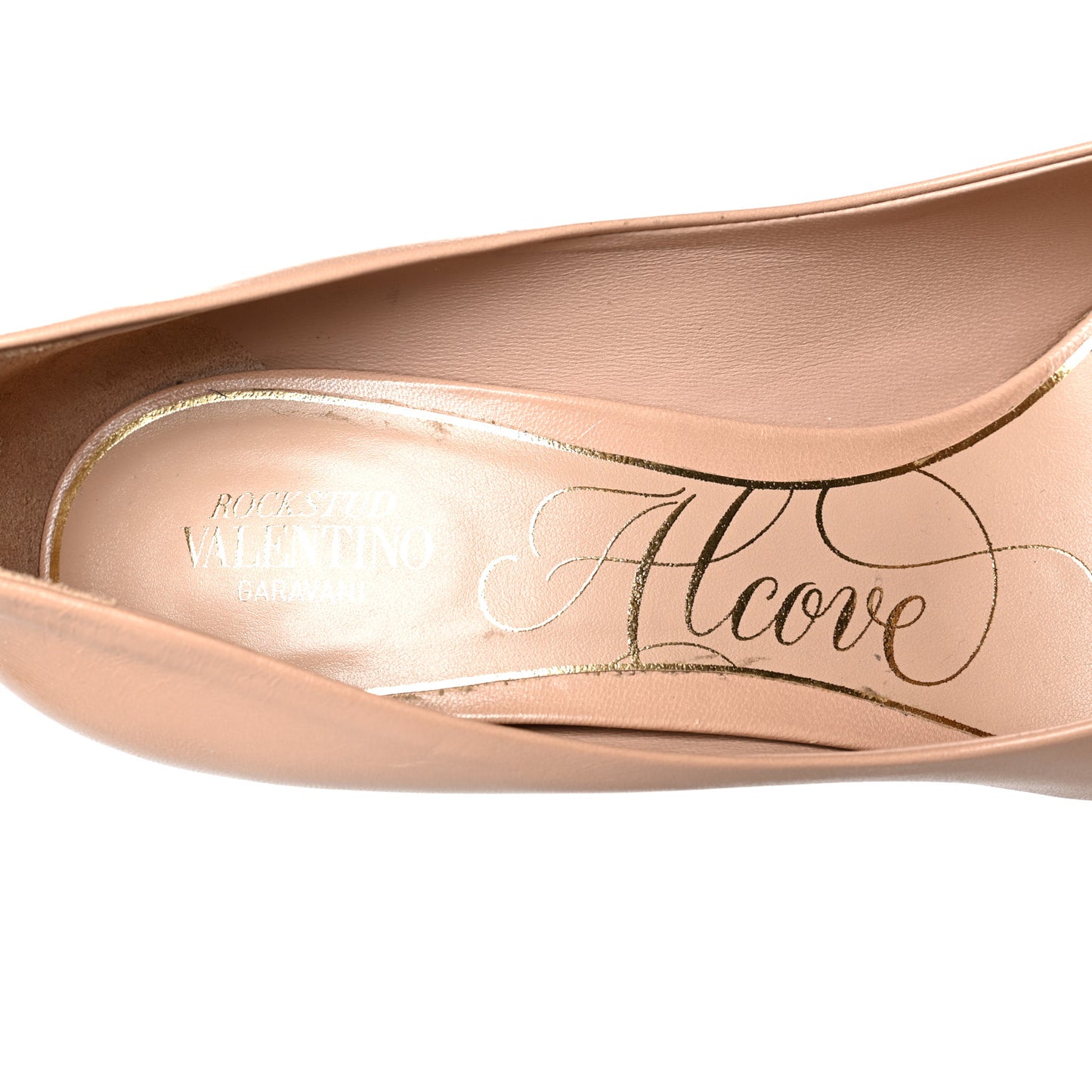 Kidskin Patent Rockstud Alcove 110mm Pumps 38.5 Rose Cannelle Ivory