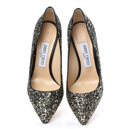 Jimmy Choo Coarse Star Glitter Romy 100 Pumps 37 Gold Mix 5 of 10