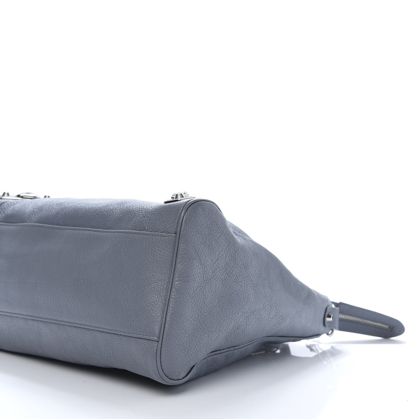Chevre Silver Metallic Edge Hardware Velo Bleu Acier