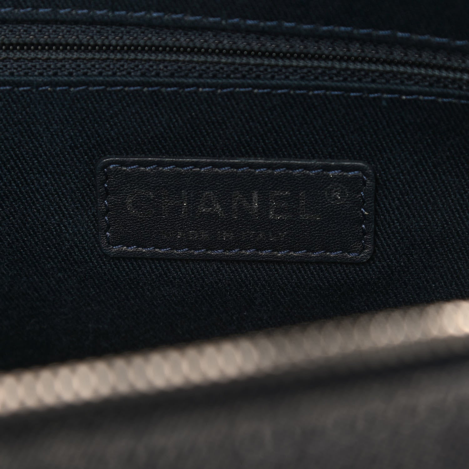 Chanel Denim Deauville Bowling Bag Dark Blue 6 of 9
