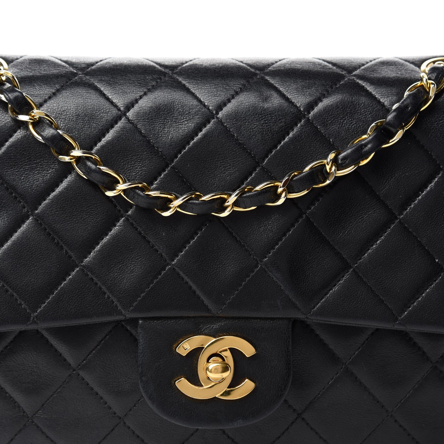 Chanel Lambskin Quilted Medium Double Flap Black 14 of 14