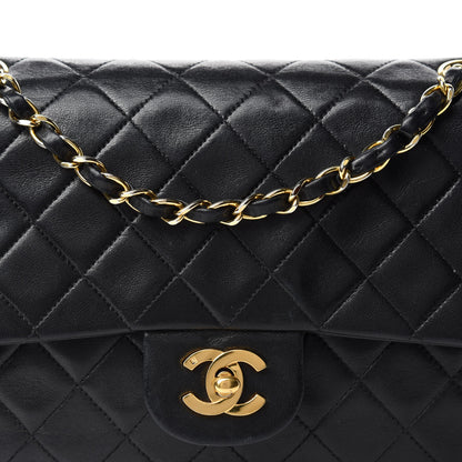 Chanel Lambskin Quilted Medium Double Flap Black 14 of 14